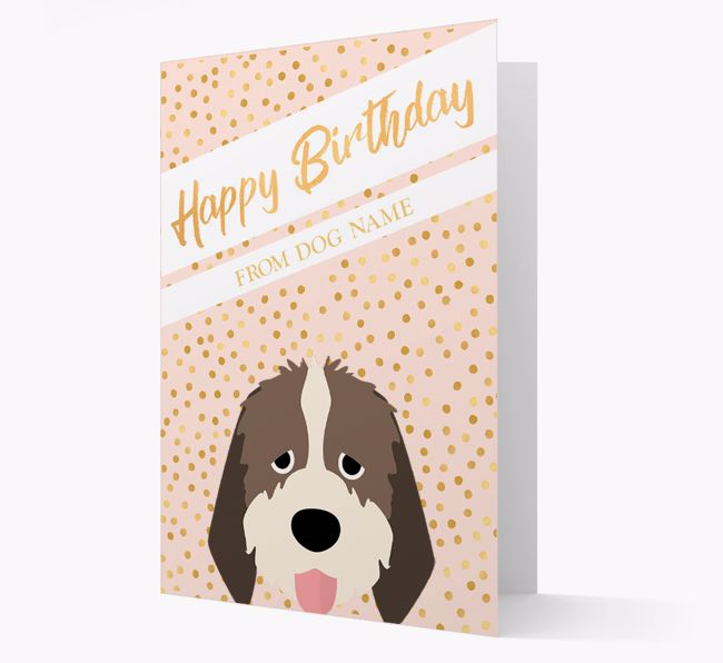 Personalized 'Happy Birthday' Gold Detail {breedFullName} Card